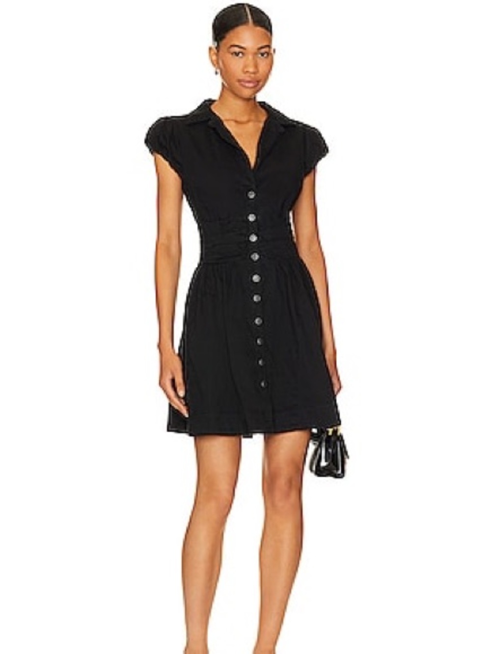 Free People Chester Denim Mini in Black